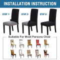 Textiles para el hogar Fundas para sillas Juego de fundas para sillas de comedor elásticas de sarga negra para interiores